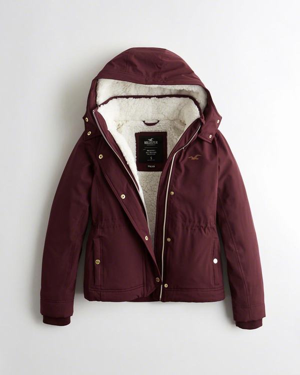 Giacca Hollister Donna Sherpa-Lined Bordeaux Italia (959RTPMZ)